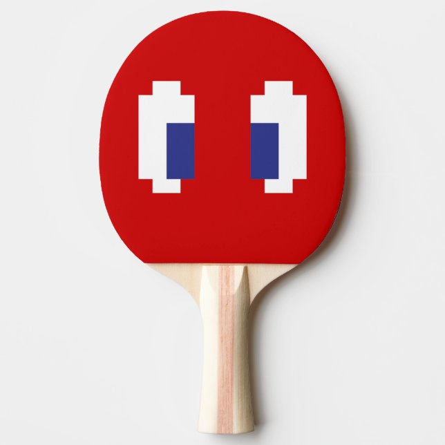 8 Bit Pixel Manga Eyes Tischtennis Schläger (Vorderseite)