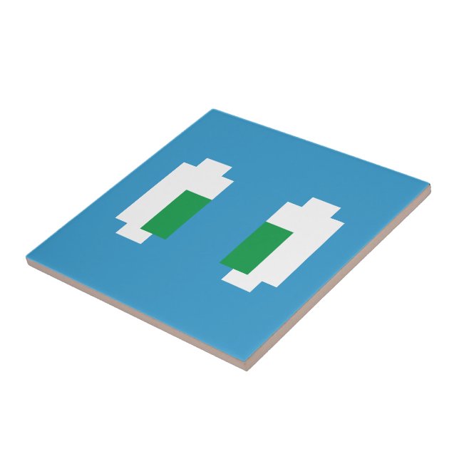 8 Bit Pixel Manga Green Eyes Fliese (Seite)