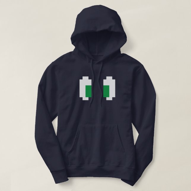 8 Bit Pixel Manga Green Eyes Hoodie (Design vorne)