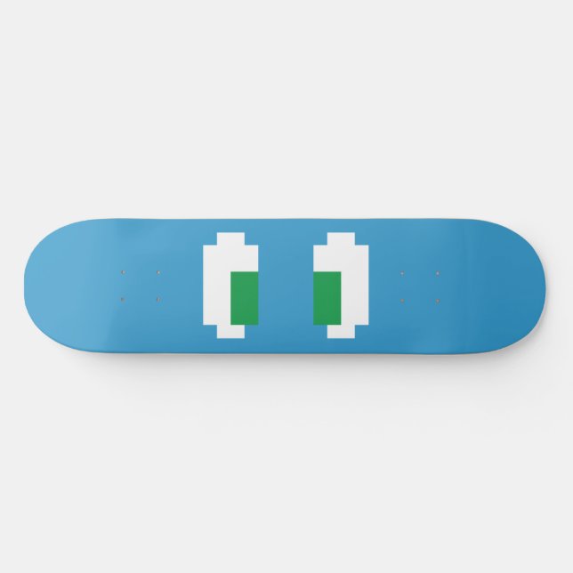 8 Bit Pixel Manga Green Eyes Skateboard (Horizontal)