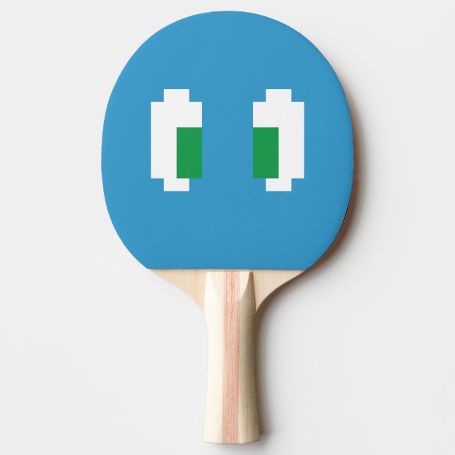 8 Bit Pixel Manga Green Eyes Tischtennis Schläger (Vorderseite)