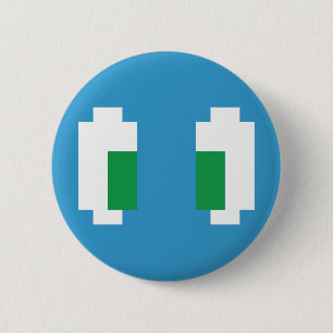 8 Bit Pixel Manga Grüne Augen Button