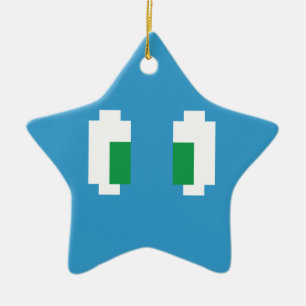 8 Bit-Pixel Manga grüne Augen Keramikornament