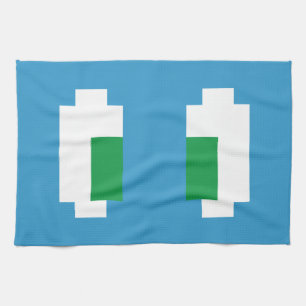 8 Bit Pixel Manga Grüne Augen Küchentuch