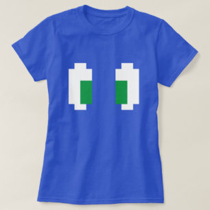 8 Bit Pixel Manga Grüne Augen T-Shirt