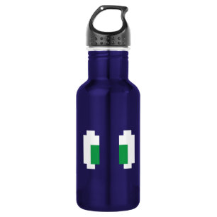 8 Bit Pixel Manga Grüne Augen Trinkflasche