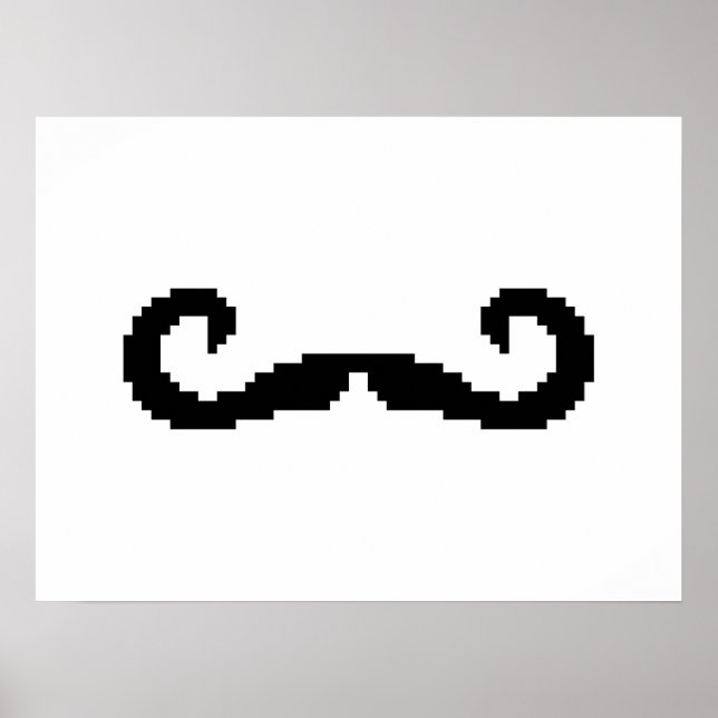 8 Bit Pixel-Schnurrbart Poster (Vorne)