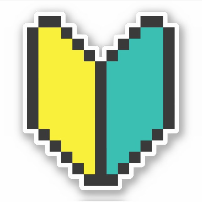 8 Bit Pixel Wakaba / Shoshinsha Mark Aufkleber (Vorderseite)