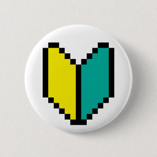 8 Bit Pixel Wakaba / Shoshinsha Mark Button