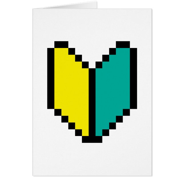 8 Bit Pixel Wakaba / Shoshinsha Mark Greeting Card (Vorne)
