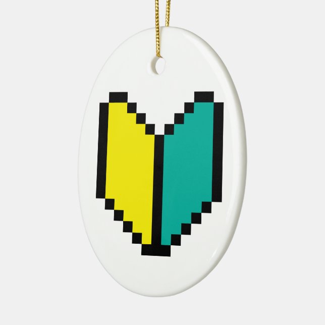 8 Bit Pixel Wakaba / Shoshinsha Mark Keramik Ornament (Links)