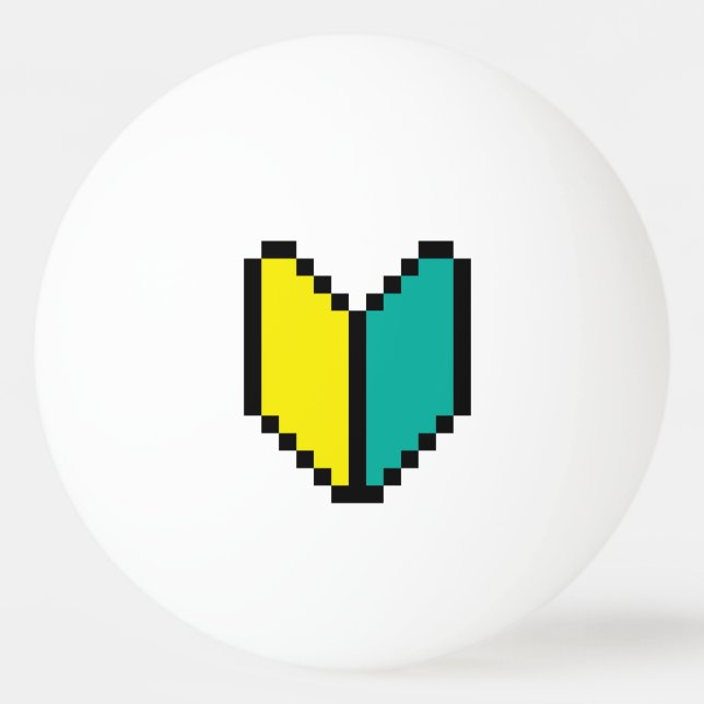 8 Bit Pixel Wakaba / Shoshinsha Mark Tischtennisball (Vorderseite)
