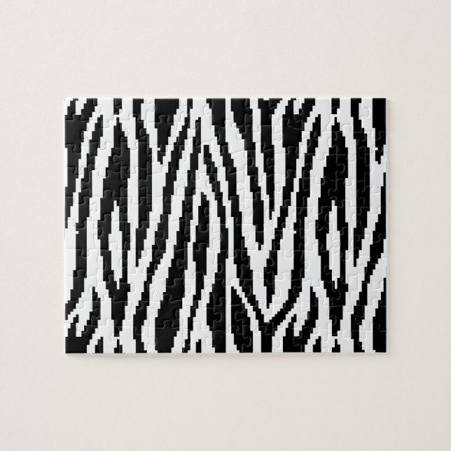 8 Bit Pixel Zebra Print Design Muster (Horizontal)