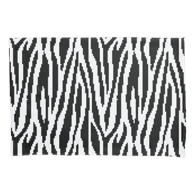 8 Bit Pixel Zebra Print Design Muster Kissenbezug (Vorderseite)