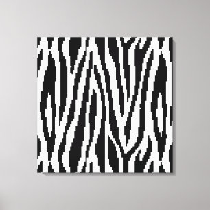 8 Bit Pixel Zebra Print Design Muster Leinwanddruck