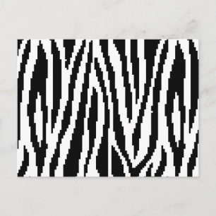 8 Bit Pixel Zebra Print Design Muster Postkarte