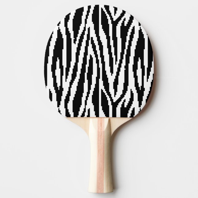 8 Bit Pixel Zebra Print Design Muster Tischtennis Schläger (Vorderseite)
