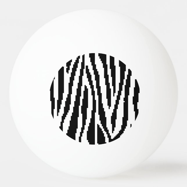 8 Bit Pixel Zebra Print Design Muster Tischtennisball (Vorderseite)