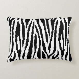 8 Bit Pixel Zebra Print Design Muster Zierkissen