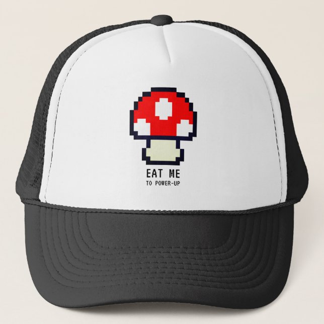 8-Bit-Retro-Computerspiel - Magisches Pilz Truckerkappe (Vorderseite)
