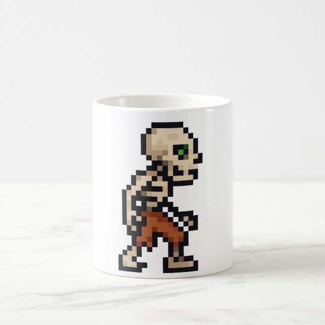8-bit Retro Skeleton Kaffeetasse (Mittel)