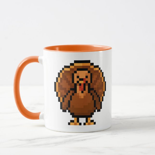 8-bit Retro Turkey Tasse (Links)