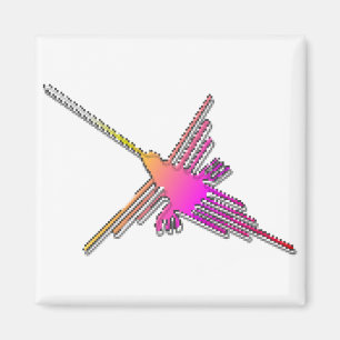 8-Bit-Retro-Videospiel Nazca-Linien Kolibri Magnet