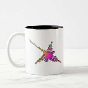 8-Bit-Retro-Videospiel Nazca-Linien Kolibri Zweifarbige Tasse