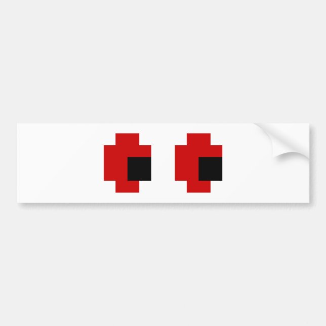 8 Bit Spooky Red Eyes Autoaufkleber (Vorne)