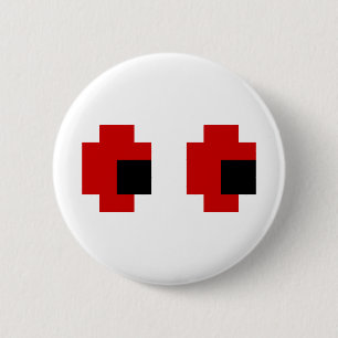 8 Bit Spooky Red Eyes Button