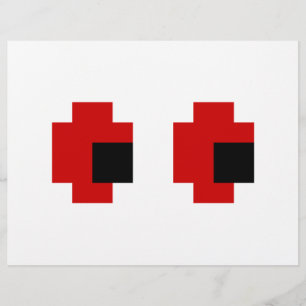 8 Bit Spooky Red Eyes Flyer
