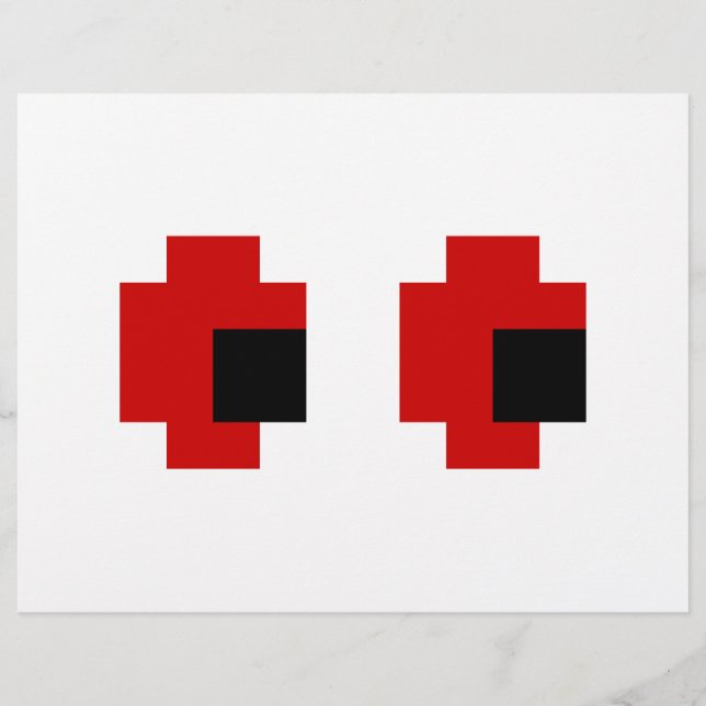 8 Bit Spooky Red Eyes Flyer (Vorne)