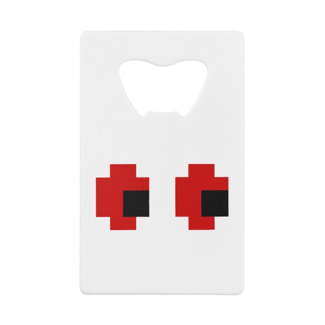 8 Bit Spooky Red Eyes Geldbeutel Flaschenöffner (Vorderseite)