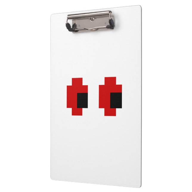 8 Bit Spooky Red Eyes Klemmbrett (Links)