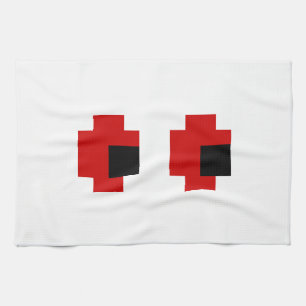 8 Bit Spooky Red Eyes Küchentuch