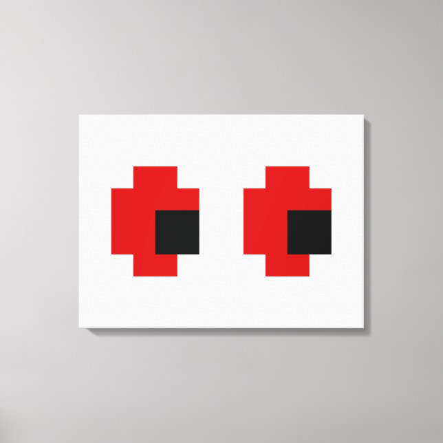 8 Bit Spooky Red Eyes Leinwanddruck (Vorderseite)