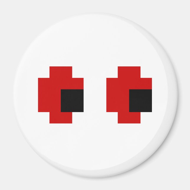8 Bit Spooky Red Eyes Magnet (Vorne)