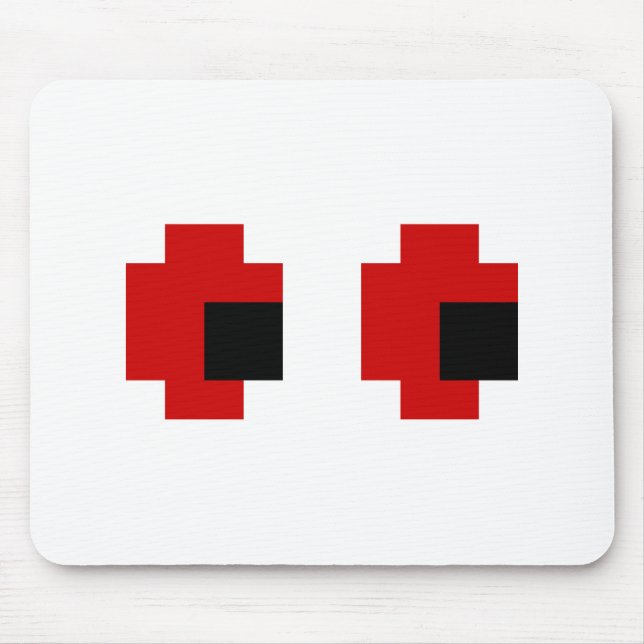 8 Bit Spooky Red Eyes Mousepad (Vorne)
