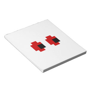 8 Bit Spooky Red Eyes Notizblock