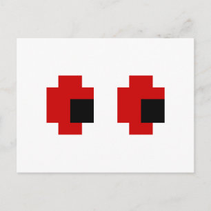 8 Bit Spooky Red Eyes Postkarte