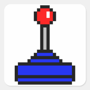 8 Bit-Steuerknüppel Quadratischer Aufkleber