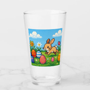 8-Bit süßer Osterhase/Kaninchen Glas