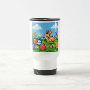 8-Bit süßer Osterhase/Kaninchen Reisebecher