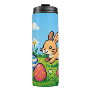 8-Bit süßer Osterhase/Kaninchen Thermosbecher