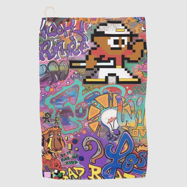 8-Bit T-Shirt Time XXX3 Design-Golfhandtuch Golfhandtuch (Vorderseite)