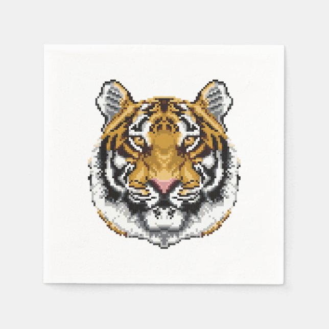 8 Bit Tiger Serviette (Vorderseite)
