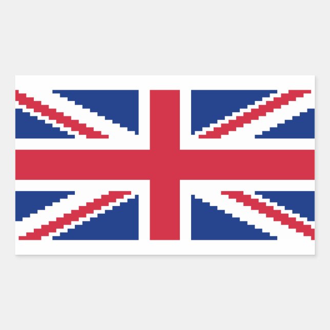 8 Bit Union Pixel Jack Rechteckiger Aufkleber (Vorderseite)