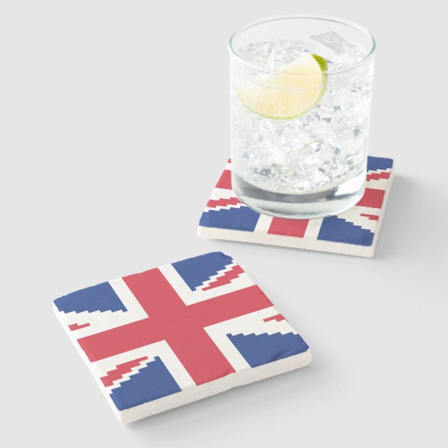 8 Bit Union Pixel Jack Steinuntersetzer (Seitenansicht)