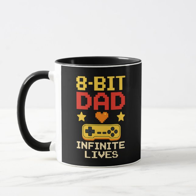 8-Bit-Vater mit unendlichen Leben Tasse (Links)