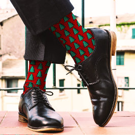 8 Bit Weihnachtsbaum Red Green Pixel Art Fun Geeky Socken